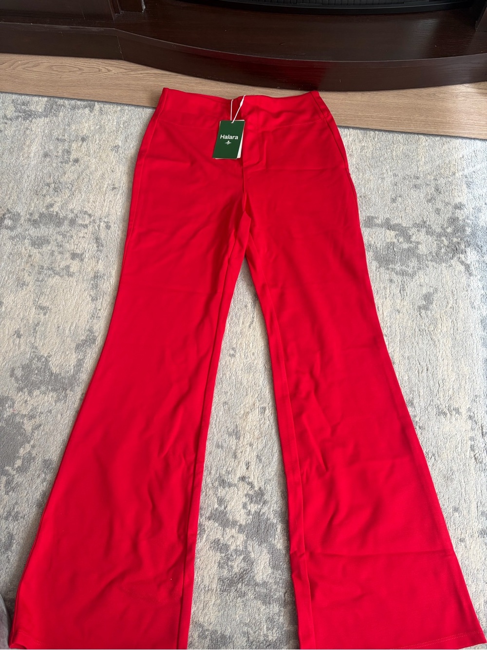 NWT Halara Red High Waisted Flare Pants Small Petite Aurora Red